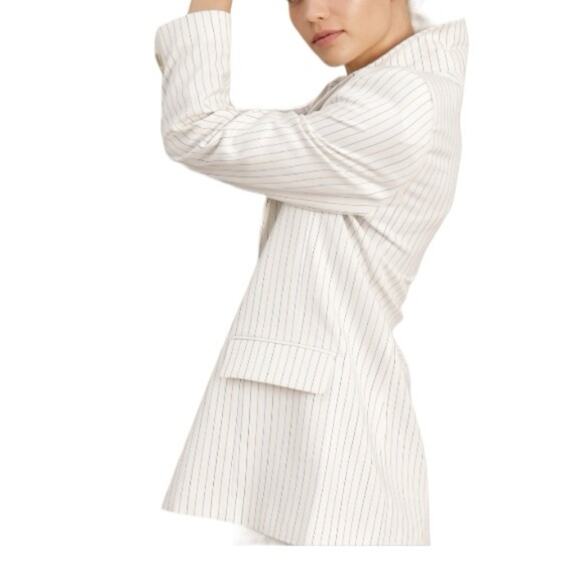 Munthe White Pin Stripe Blazer Size 14 New Copenhagen Preppy Boyfriend $400 - Picture 3 of 10